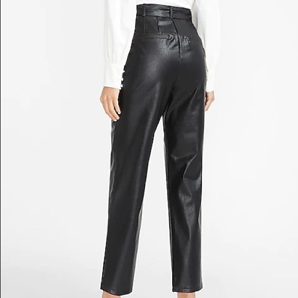 Express Black Faux Leather Pants - Picture 3 of 7